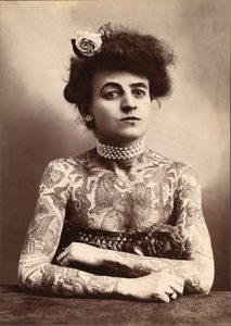 Maud_Stevens_Wagner Maud Stevens Wagner, famous Tattooed Lady (Public Domain image, https://commons.wikimedia.org/w/index.php?curid=18907110)